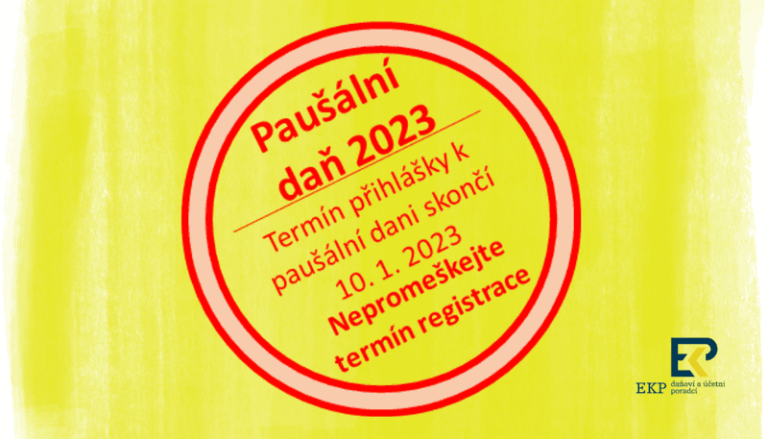 Paušální daň 2023 do 10. 1. 2023